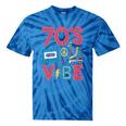 70s Retro Style Roller Skate Cassette Music Nostalgia Tie-Dye T-Shirts Blue Tie-Dye