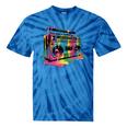 80s 90s Hip Hop Nostalgia Retro Boombox Music Lovers Tie-Dye T-Shirts Blue Tie-Dye