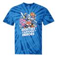 80's Cartoon Heroes Apparel For Retro Nostalgia Fans Tie-Dye T-Shirts Blue Tie-Dye