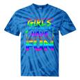 80's Girls Just Wanna Have Fun Nostalgia 1980s Style Premium Tri-Blend Tie-Dye T-Shirts Blue Tie-Dye