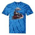 Classic Steam Train Enthusiasts Nostalgia For Train Lovers Tie-Dye T-Shirts Blue Tie-Dye