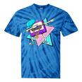 Dabbing Cassette Tape 70s 80s 80s Outfit Nostalgia Tie-Dye T-Shirts Blue Tie-Dye