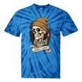 Elder Emo Skeleton Beanie Nostalgia Scene Aesthetic Tie-Dye T-Shirts Blue Tie-Dye