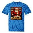 Family Christmas Retro Santa Holiday Nostalgia Vibes Tie-Dye T-Shirts Blue Tie-Dye