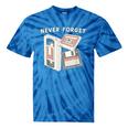 Never Forget VHS Tape Cassette Floppy Disk Nostalgia 80s 90s Tie-Dye T-Shirts Blue Tie-Dye