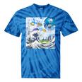 Frutiger Aero Aesthetic Tech Great Wave Of Kanagawa Fishes Tie-Dye T-Shirts Blue Tie-Dye Frutiger Aero Aesthetic Tech Great Wave Of Kanagawa Fishes Tie-Dye T-Shirts Blue Tie-Dye