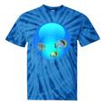 Frutiger Aero Aesthetic Tech Orb Fishes Raglan Baseball Tee Tie-Dye T-Shirts Blue Tie-Dye