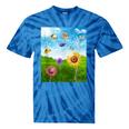 Frutiger Aero Aesthetic Tech Scenery Fishes Sunflower Tie-Dye T-Shirts Blue Tie-Dye