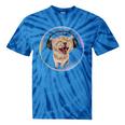Frutiger Aero Cat Wearing Headphones Bubble 2000s Gen-Z Meme Tie-Dye T-Shirts Blue Tie-Dye