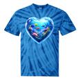 Frutiger Aero Y2K Heart Tie-Dye T-Shirts Blue Tie-Dye