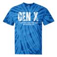 Gen X Caffeine Sarcasm 90s Nostalgia Men Women Graphic Tie-Dye T-Shirts Blue Tie-Dye