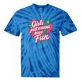 Girls Just Wanna Have Fun Retro 80s Nostalgia Night Out Tie-Dye T-Shirts Blue Tie-Dye