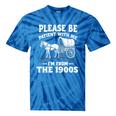 Heartwarming Wagon Please Be Patient I'm From The 1900s Premium Tie-Dye T-Shirts Blue Tie-Dye