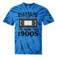 Over The Hill Please Be Patient I'm From The 1900s VHS Tie-Dye T-Shirts Blue Tie-Dye