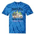 Holiday Scene Nostalgia North Pole Tree Farm Merry Christmas Tie-Dye T-Shirts Blue Tie-Dye