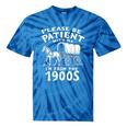 Humorous Wagon Plea Please Be Patient I'm From The 1900s Tie-Dye T-Shirts Blue Tie-Dye