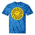 Be Kind Rewind Shirt Retro Nostalgia Sticker 80s 90s Tee Premium Tri-Blend Tie-Dye T-Shirts Blue Tie-Dye