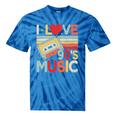 I Love 90's Music Retro Style Nostalgia Cassette 1990s Party Premium Tri-Blend Tie-Dye T-Shirts Blue Tie-Dye