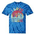 I Love 90's Music Retro Style Nostalgia Cassette 1990s Party Tie-Dye T-Shirts Blue Tie-Dye