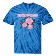 Nostalgia 80s 90s Retro Style Graphics Rose Pink Flower Tie-Dye T-Shirts Blue Tie-Dye