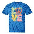 Peace Sign Love Groovy Vibes Costume Nostalgia 1980s Fashion Tie-Dye T-Shirts Blue Tie-Dye
