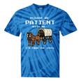 Please Be Patient I'm From The 1900s Amish Wagon & Vintage Premium Tie-Dye T-Shirts Blue Tie-Dye