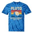 Pluto Never Forget Space Nostalgia Astronomy Humor Premium Tri-Blend Tie-Dye T-Shirts Blue Tie-Dye