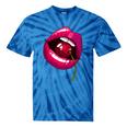 Rainbow Lips With a Cherry In The Mouth 80s Nostalgia Premium Tri-Blend Tie-Dye T-Shirts Blue Tie-Dye Rainbow Lips With a Cherry In The Mouth 80s Nostalgia Premium Tri-Blend Tie-Dye T-Shirts Blue Tie-Dye