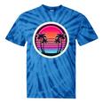 Retro 80s Synthwave Sunset & Palm Trees Retro Nostalgia 80s Tie-Dye T-Shirts Blue Tie-Dye