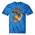 Retro 90s Boombox Nostalgia Party For Music Lovers Men Women Tie-Dye T-Shirts Blue Tie-Dye
