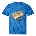 Retro Cassette Tape & Pencil Rewind Nostalgia Party 80s 90s Premium Tie-Dye T-Shirts Blue Tie-Dye