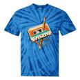 Retro Cassette Tape & Pencil Rewind Nostalgia Party 80s 90s Tie-Dye T-Shirts Blue Tie-Dye