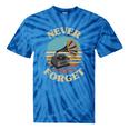 Retro Grammophone Never Forget Nostalgia Vintage Tie-Dye T-Shirts Blue Tie-Dye