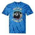 Retro Phone Never Forget Nostalgia Vintage Raglan Baseball Tee Tie-Dye T-Shirts Blue Tie-Dye
