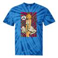 Retro Pop Art Vintage Style Blonde Psychedelic 50s Nostalgia Tie-Dye T-Shirts Blue Tie-Dye