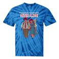 Running Together Always Connected Anime Nostalgia Message Tie-Dye T-Shirts Blue Tie-Dye