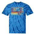 Vintage 1970 Birthday Retro Style 70's Born Nostalgia Party Premium Tri-Blend Tie-Dye T-Shirts Blue Tie-Dye