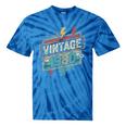 Vintage 1980 Retro Badge Decade Nostalgia Graphic Emblem Tie-Dye T-Shirts Blue Tie-Dye