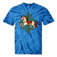 Vintage Carousel Horse Merry Go Round Nostalgia Art Premium Tie-Dye T-Shirts Blue Tie-Dye
