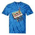 Vintage Cassette Tape And Pencil Nostalgia Party 70s 80s 90s Premium Tie-Dye T-Shirts Blue Tie-Dye