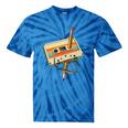 Vintage Pencil Rewind Cassette Tape Nostalgia Party 80s 90s Premium Tie-Dye T-Shirts Blue Tie-Dye