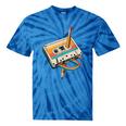 Vintage Pencil Rewind Cassette Tape Nostalgia Party 80s 90s Tie-Dye T-Shirts Blue Tie-Dye