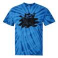 Yk2 Grunge Scary Cat With Tail Tomboy 90s Nostalgia Indie Tie-Dye T-Shirts Blue Tie-Dye