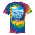 Frutiger Aero Aesthetic Tech Ocean Underwater Fishes Tie-Dye T-Shirts Rainbow Tie-Dye