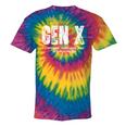 Gen X Caffeine Sarcasm 90s Nostalgia Men Women Graphic Tie-Dye T-Shirts Rainbow Tie-Dye