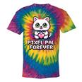 Pixel Art Pet Cat Y2K Retro Vintage Digital Nostalgia Tech Tie-Dye T-Shirts Rainbow Tie-Dye