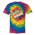 Retro Cassette Tape & Pencil Rewind Nostalgia Party 80s 90s Premium Tie-Dye T-Shirts Rainbow Tie-Dye