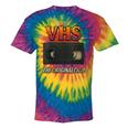 VHS Tape Nostalgia Old School Technology Humor Tie-Dye T-Shirts Rainbow Tie-Dye