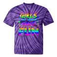 80's Girls Just Wanna Have Fun Nostalgia 1980s Style Premium Tri-Blend Tie-Dye T-Shirts Purple Tie-Dye