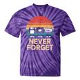 Floppy VHS Cassette Never Forget Retro 80s 90s Nostalgia Tie-Dye T-Shirts Purple Tie-Dye